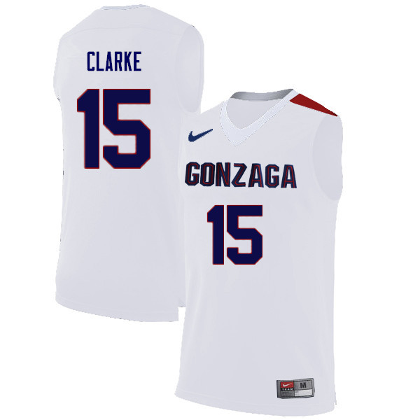 Men Gonzaga Bulldogs #15 Brandon Clarke College Basketball Jerseys Sale-White - Click Image to Close